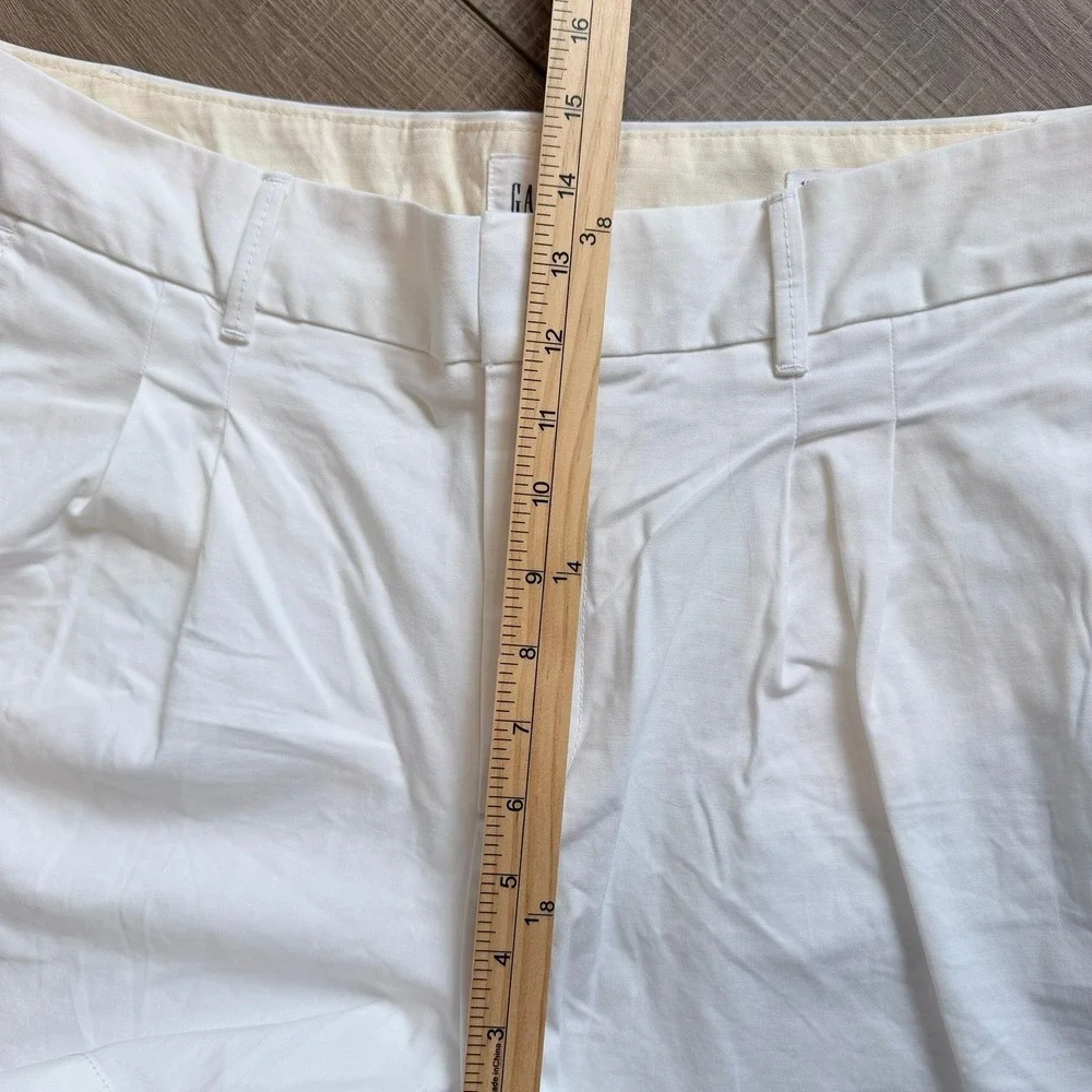Gap Pleated White Shorts Womens 16 High Rise Cotton Stretch Chino